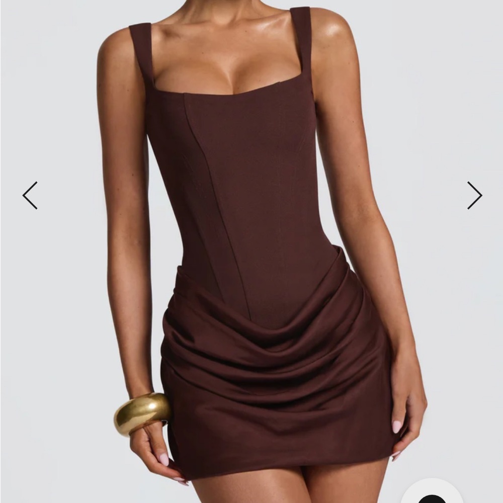 Elegant Brown Mini Dress